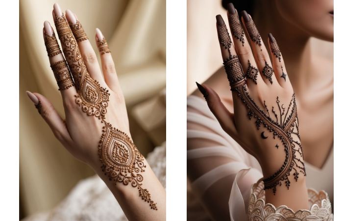 Attractive Pakistani Front Hand Mehndi Design 