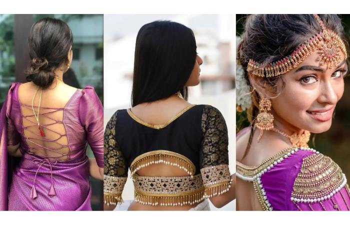 Back Side Half Saree Blouse Designs