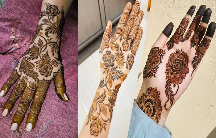 Floral Vine Designs Full Hand Mehndi Design Easy and Beautiful