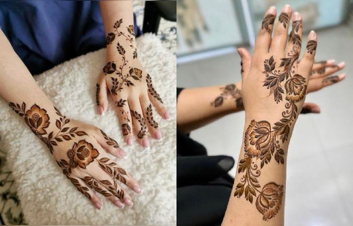 Minimalist Stylish Back Hand Mehndi Designs