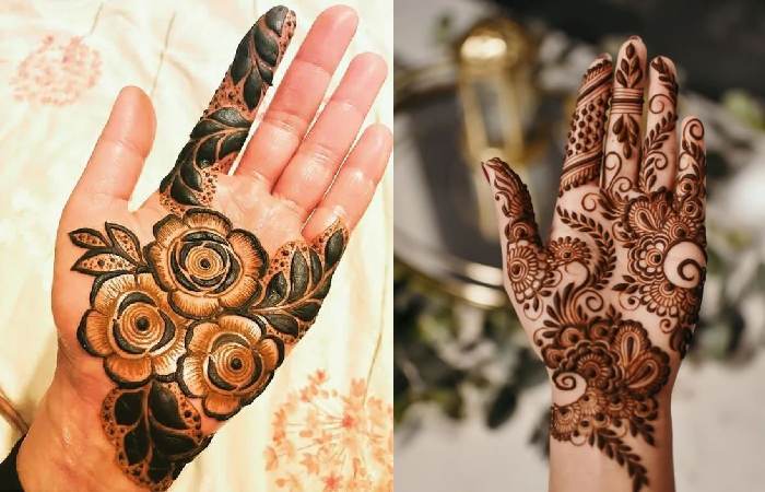 Simple Floral Vines Front Hand Beginner Easy Mehndi Designs