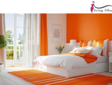 Orange Two Colour Combination for Bedroom Walls